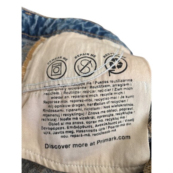 Rita Ora x Primark Womens Denim Shorts Frayed SZ 4  5 Pockets Button Fly Front - Picture 5 of 8